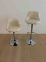 4 Bar Stool Set in Cream, Adjustable, Like New Condition