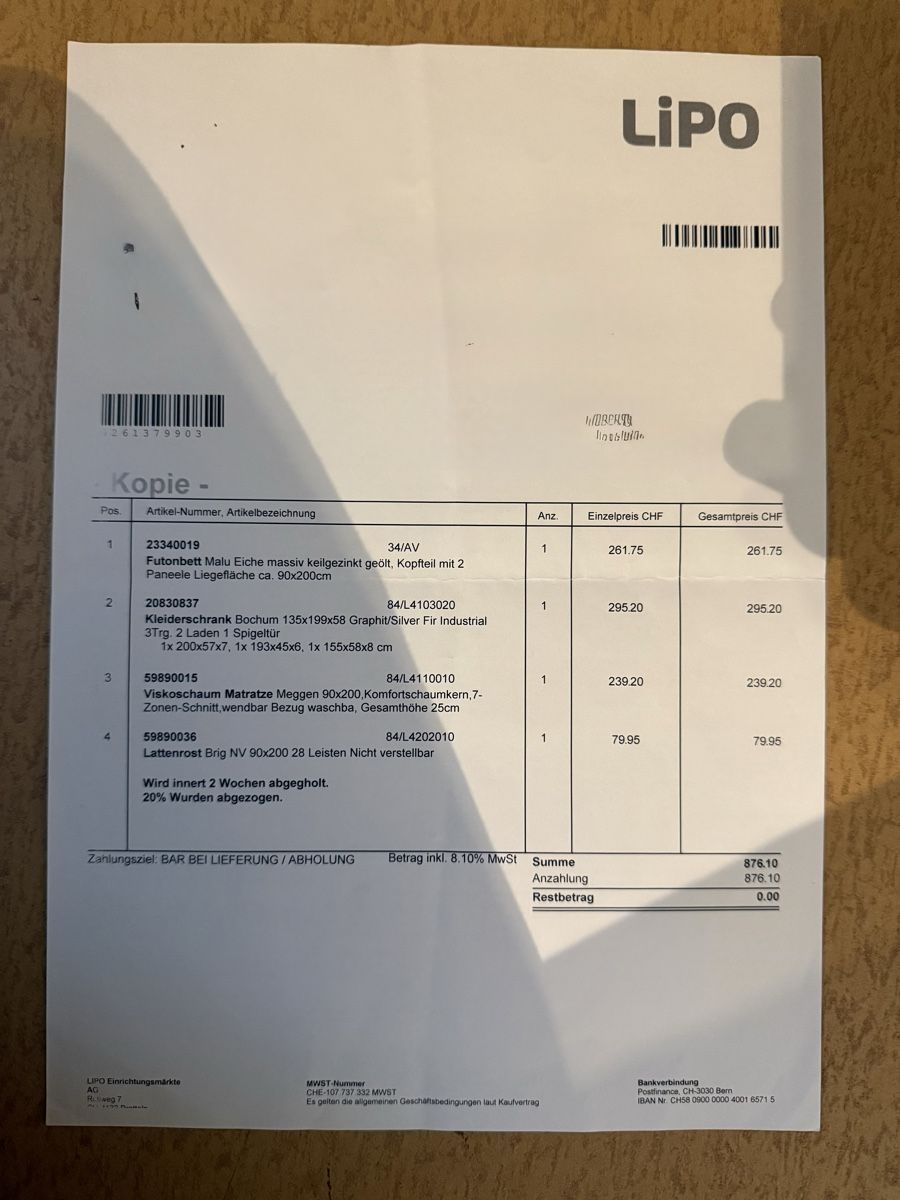 Letti: Massiv Holz Bett 90X200 – Usato da Zürich venduto da lau_8n8v 4