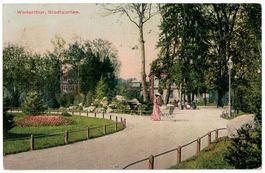 Winterthur, Stadtgarten, belebt, gelaufen 1911