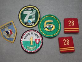 Lot d'insignes, passants, patch, ... Armée suisse