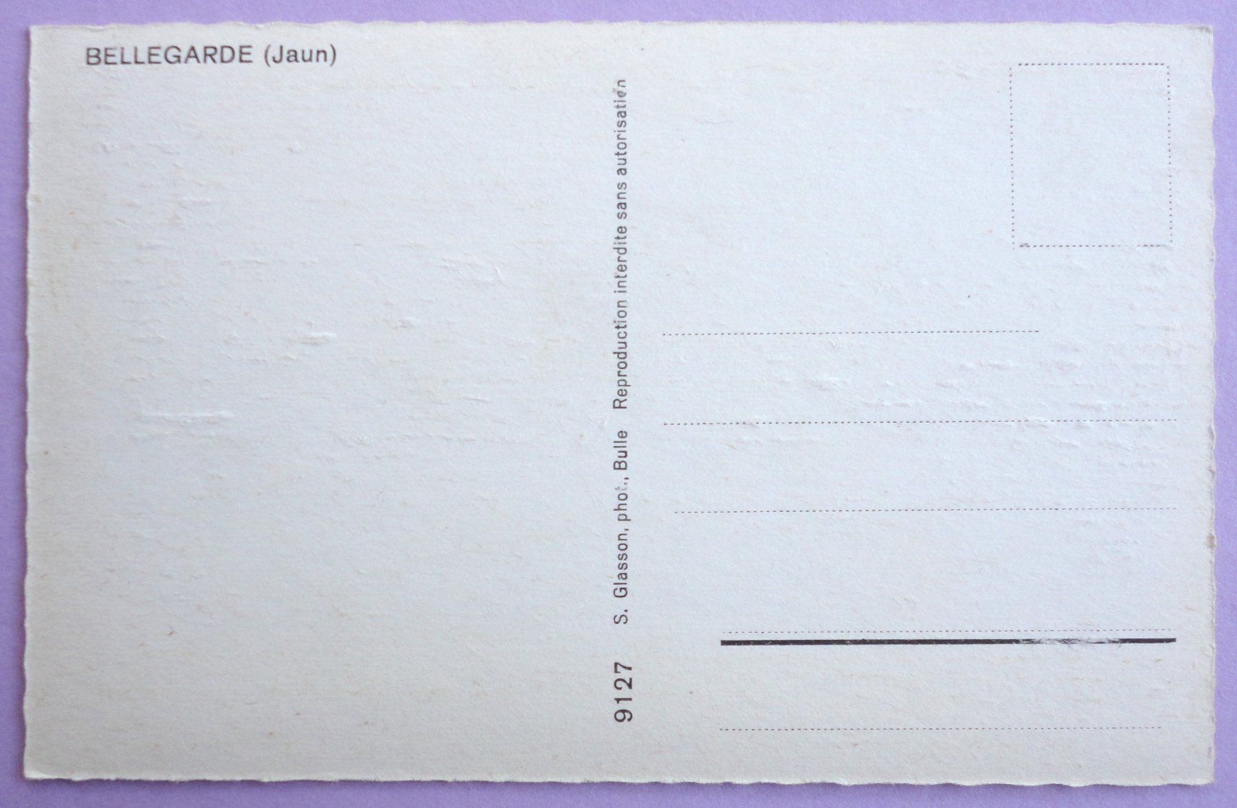 Cartoline postali: Bellegarde (Jaun) – Usato da Fétigny venduto da Billy2miny 1