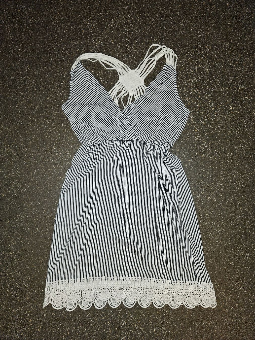 Kleider: AMDS Jeans Kleid gestreift mit Spitze Grösse S  – Neu (gemäss Beschreibung) aus Anwil von tamoos 2
