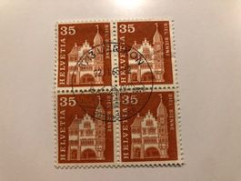 35Rappen Viererblock Stempel UERIKON