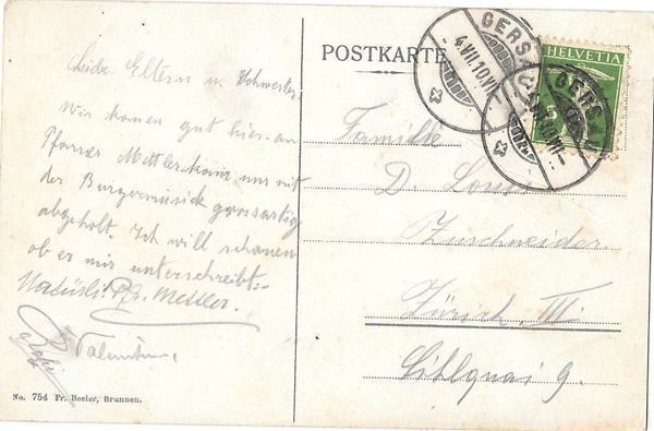Ansichtskarten: Brunnen mit Dampfschiff Schiller – Gebraucht aus Olten von clotaldi 1