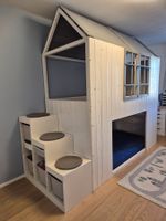 Kinderbett Haus mit Stauraum Weiss Holz guter Zustand