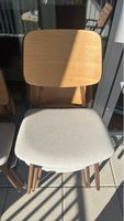 5 x Dining chair wood with fabric seat used condition