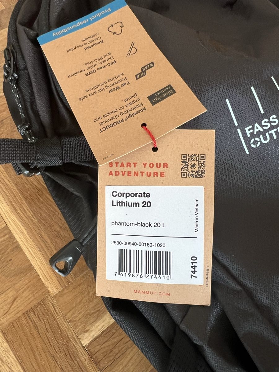 Mammut Zaini: Mammut Corporate Lithium 20L Wanderrucksack – Nuovo e nell'imballaggio originale da Zug venduto da Ratna 3