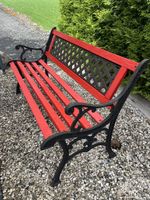 Gartenbank, Parkbank, Sitzbank - guter Zustand, Rot