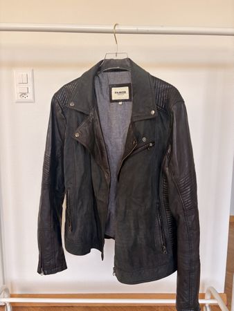 Herren Lederjacke Parker schwarz Grösse L