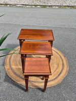 Tables gigognes vintage en bois massif, lot de 3