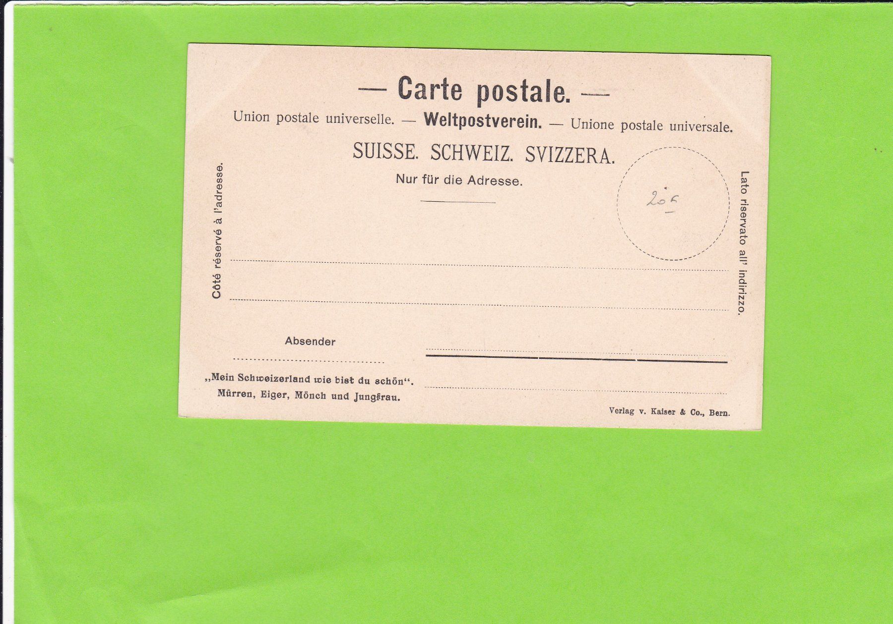 Cartoline postali: Mürren, Eiger, Mönch und Jungfrau – Usato da St. Peterzell venduto da neckertal 1