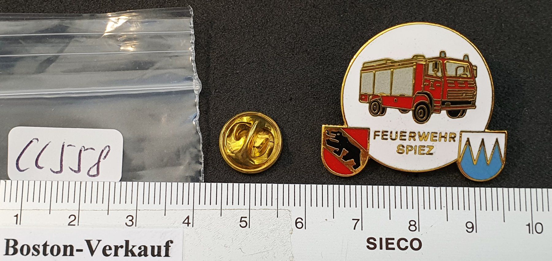 Plaketten & Abzeichen: CC558 - Pin Feuerwehr SPIEZ Bern – Gebraucht aus Reinach BL von Boston-Verkauf 1