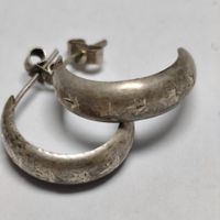Vintage Silver silber Stud Earrings Boucles d'Oreilles #A3