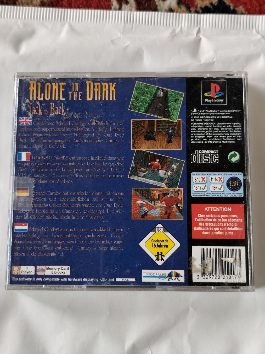 Sony Spiele: Alone in the dark Jack is back PS1 avec notice  – Gebraucht aus Moléson-s-Gruyères von Greg2707 1
