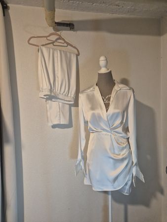 Damen Set Zara Bluse Hose Weiss Grösse M Neuwertig