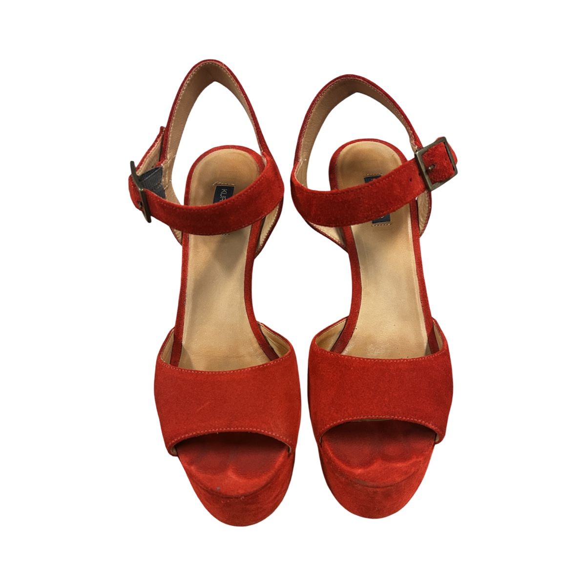 Kurt Geiger Scarpe da donna: Kurt Geiger Red Suede Platform Heels, Size 37, Summer – Usato da Bursinel venduto da rud_9mxh 1