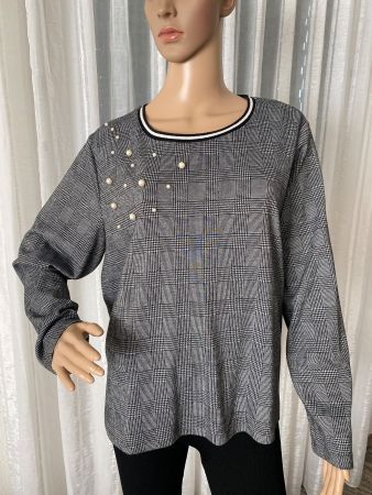 RARITÄT - stilvolle und edle Bluse mit Perlen, 44/46