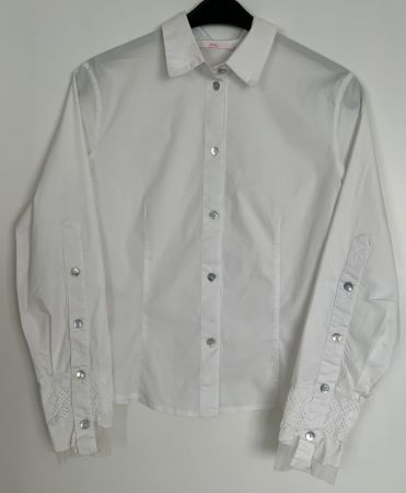 Elegante Bluse, weiss, Gr. S.