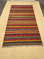Kilim 100% Wolle Superbunt - 200x120cm handgemacht sauber