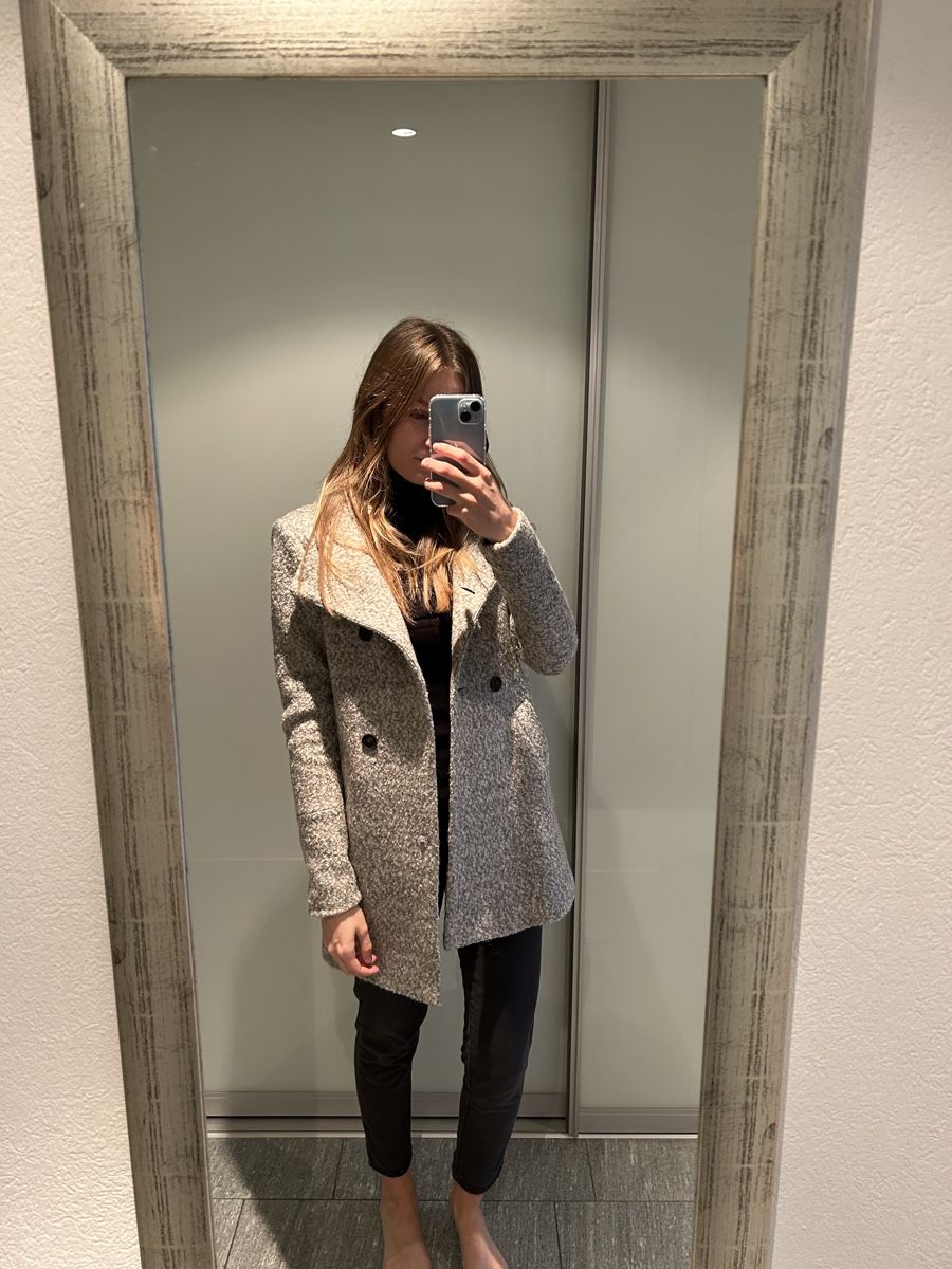 Only Cappotti: Only grauer Wollmantel – Nuovo (secondo la descrizione) da Zürich venduto da Shoppingqueen98