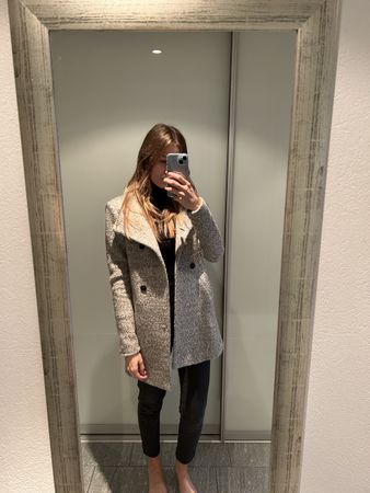 Only grauer Wollmantel