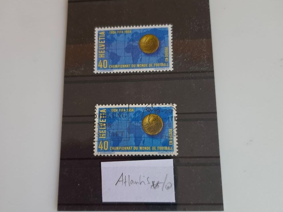 Tous les timbres: CH 1954 **/GEST. ATLANTIS PLATTENFEHLER – D'occasion à Dintikon par bonita099