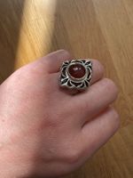 Vintage Silberring S925 Gr. 56 mit rotem Karneol Boho Stil