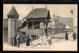 Luzern, Kapellbrücke und Jesuitenkirche