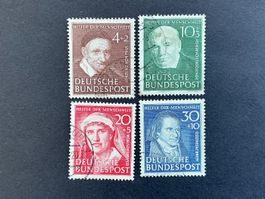 BRD 1951 Wohlfahrt Helfer der  Menschheit Serie gestempelt