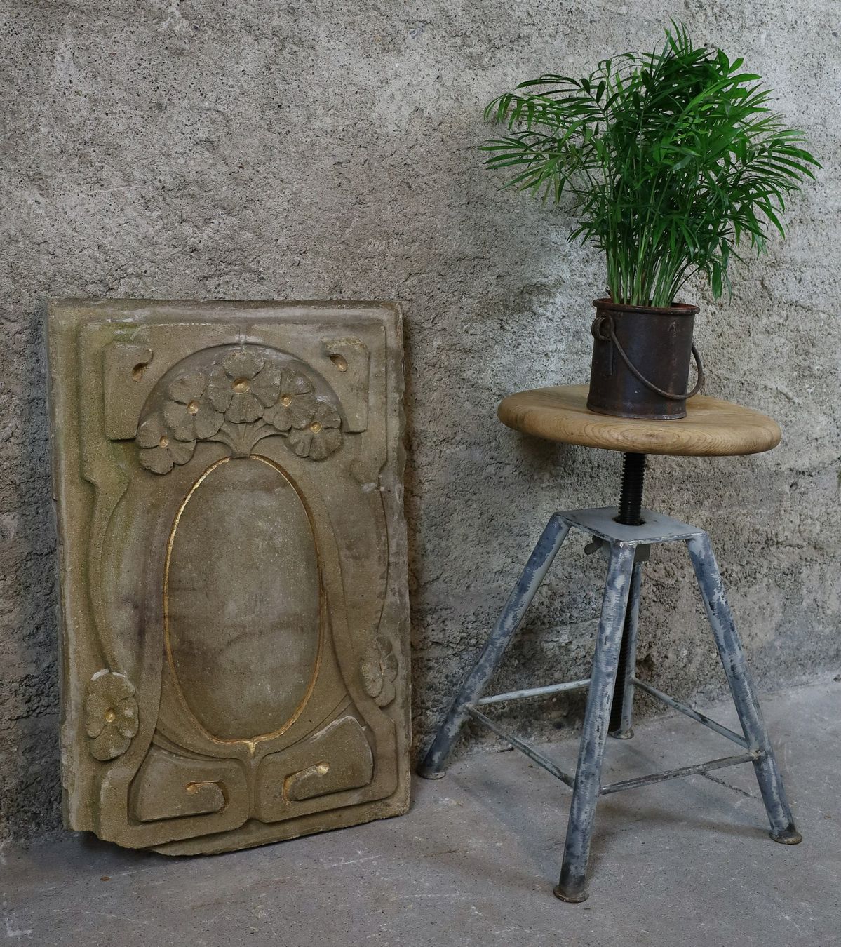 Alle Dekorationen: florale Jugendstil Ornamentsplatte aus Steinguss – Gebraucht aus Birrwil von brandschatz_birrwil 7