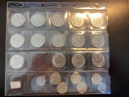 Italie, série de 40 pcs de 100 Lire 1955 à 1998 Nickel