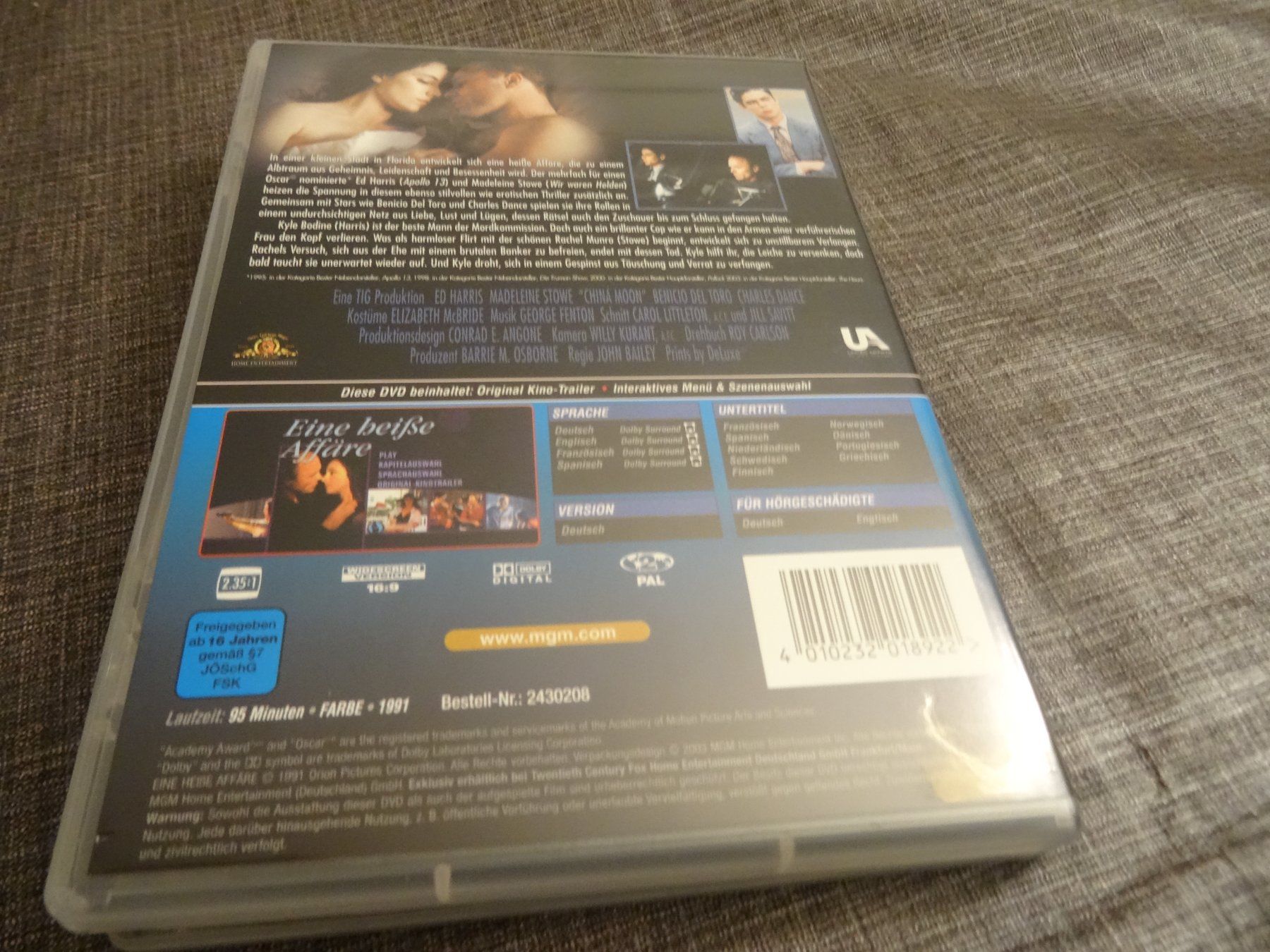 Tous les DVDs: DVD Eine heisse Affäre mit Ed Harris – D'occasion à Olten par Disc-Verkauf 2