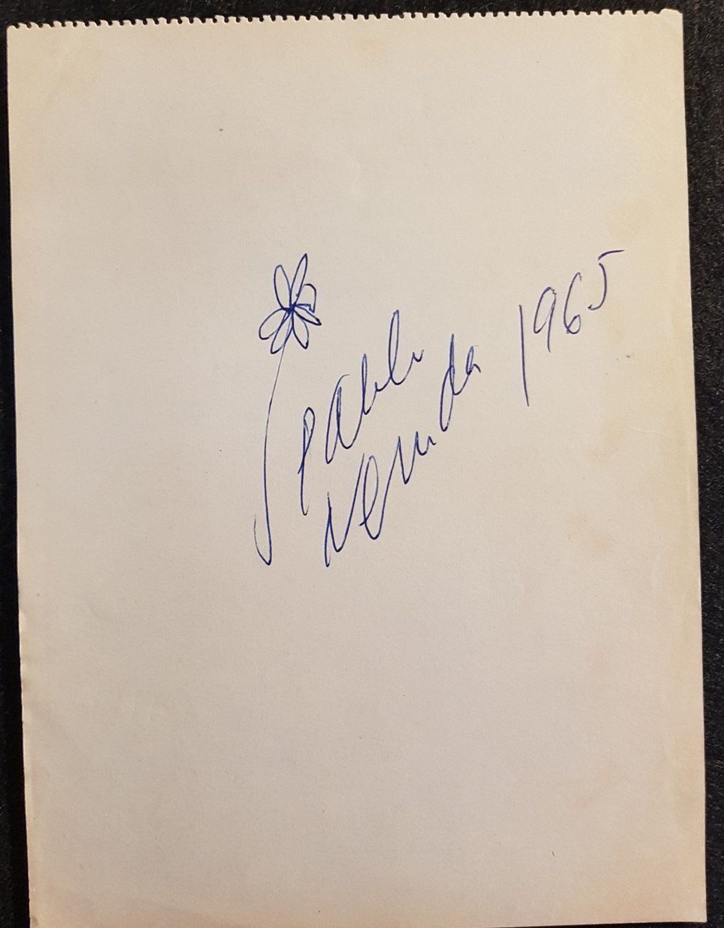 Libri: Autograph von Pablo Neruda, 1965 – Usato da Bourguillon venduto da Lucas111