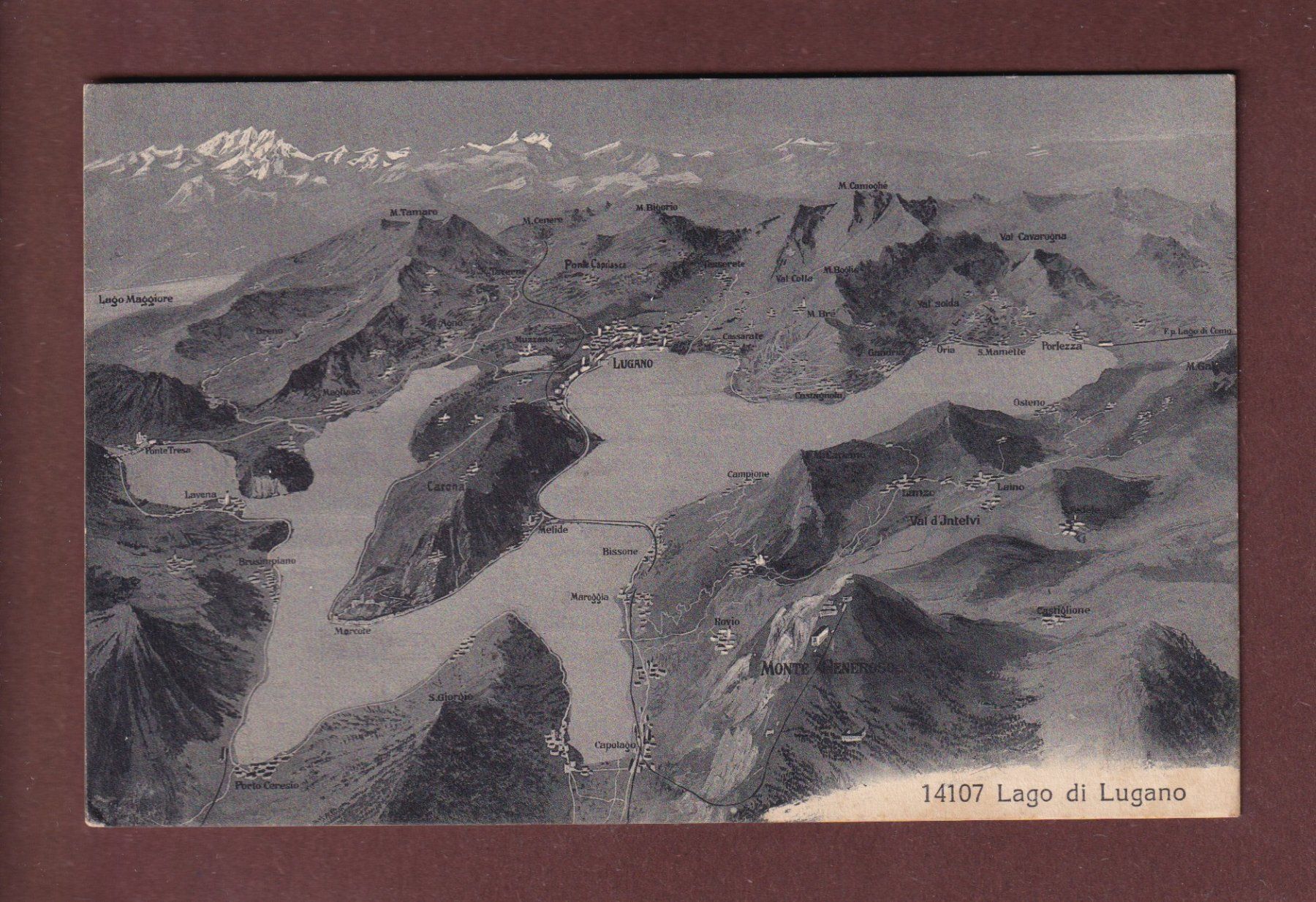 Cartoline postali: LAGO DI LUGANO - 1914 – Usato da Pully venduto da nicecards-shop