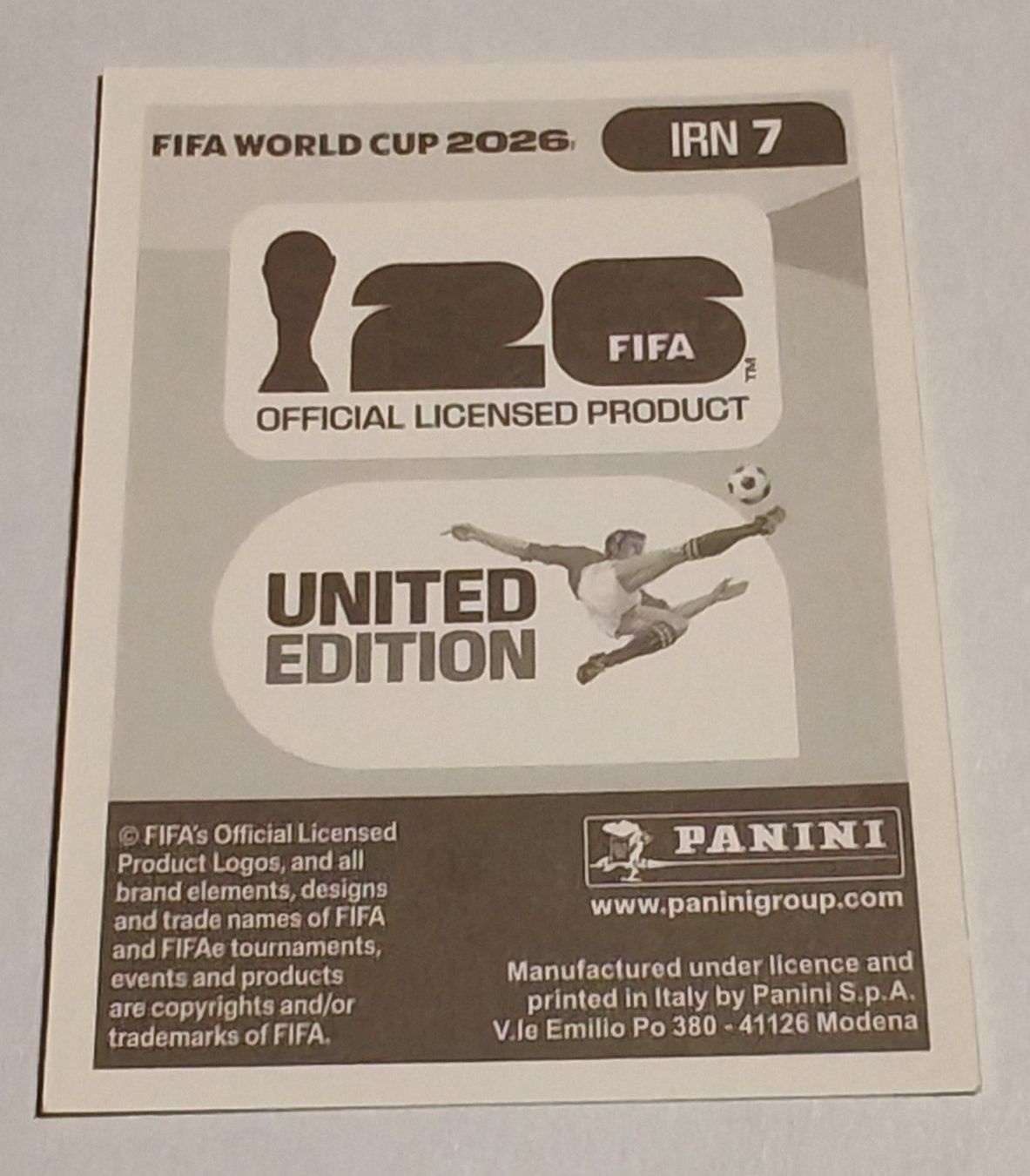 Panini Carte collezionabili: Ramin Rezaeian - IRN 7 – Nuovo (secondo la descrizione) da Rietheim venduto da Squaley 1
