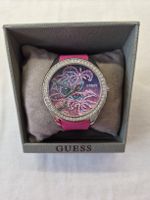Guess Damenuhr pinkes Armband mit Strassrand neu.