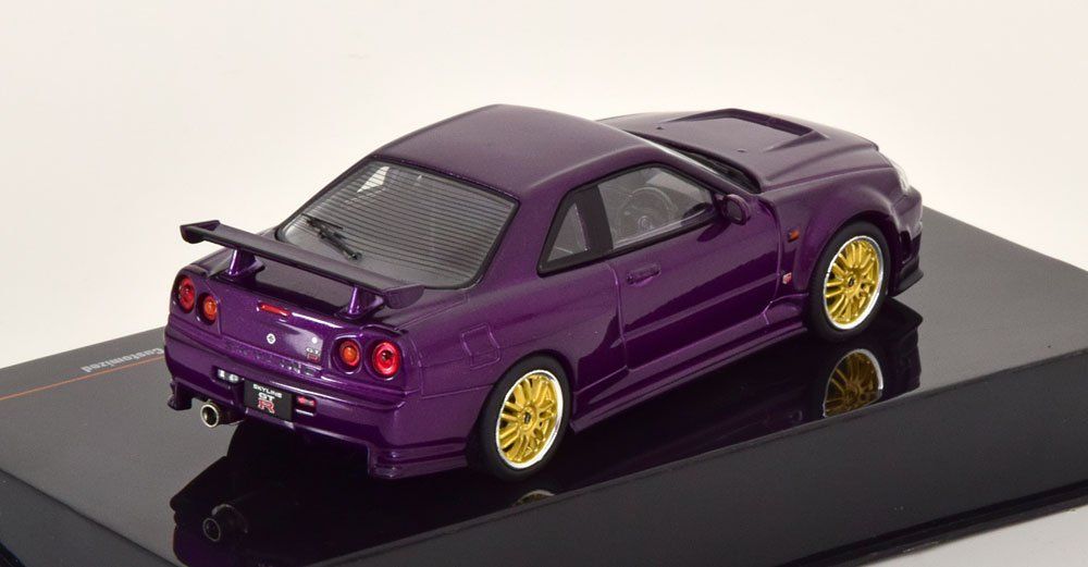 Nissan Skyline GT-R R34 Custom 2002 RHD violett met. 1:43 (Neu und ...