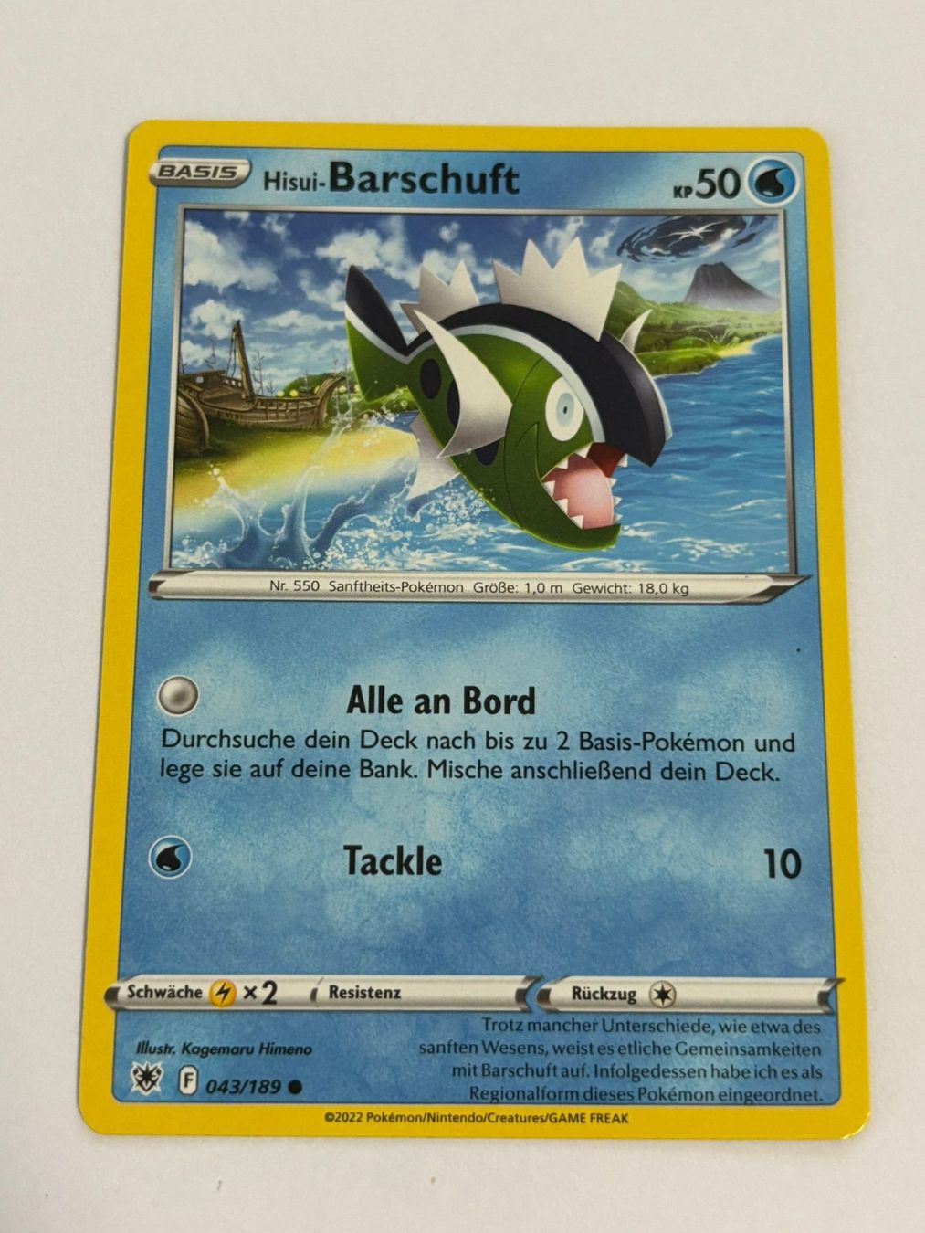 Pokémon Sammelbilder & Trading cards: Pokemon-Karte Hisui-Barschuft 043/189 – Gebraucht aus Herisau von Seyashop1