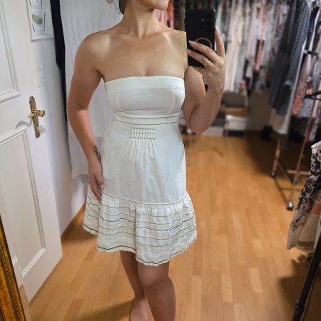 Sommerkleid / Strandkleid, weiss, Gr. S groß geschnitten