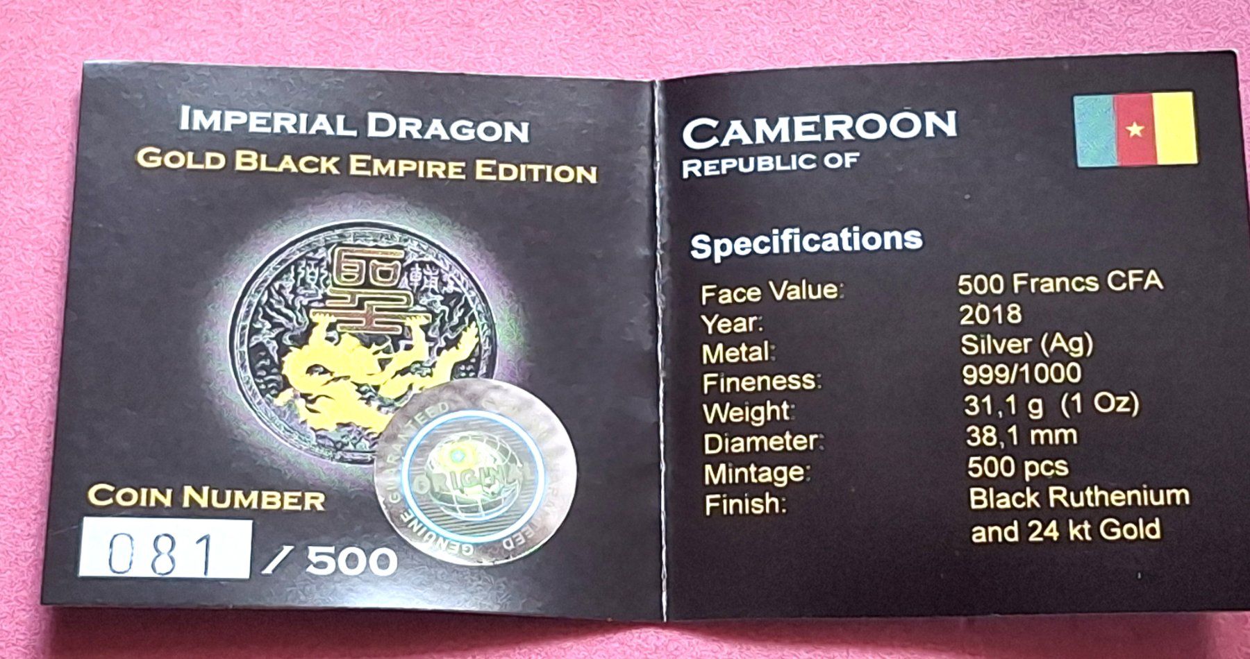Tutti le monete: IMPERIAL DRAGON 2018 - AUFLAGE 500 EXEMPLARE – Usato da Boniswil venduto da dpd4coins 4
