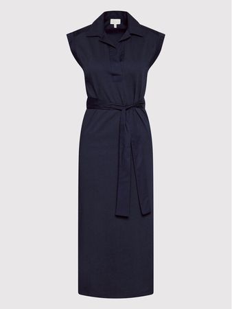Marella Kleid BAGDAD lang o Arm mit Stoffgürtel marine Gr 36
