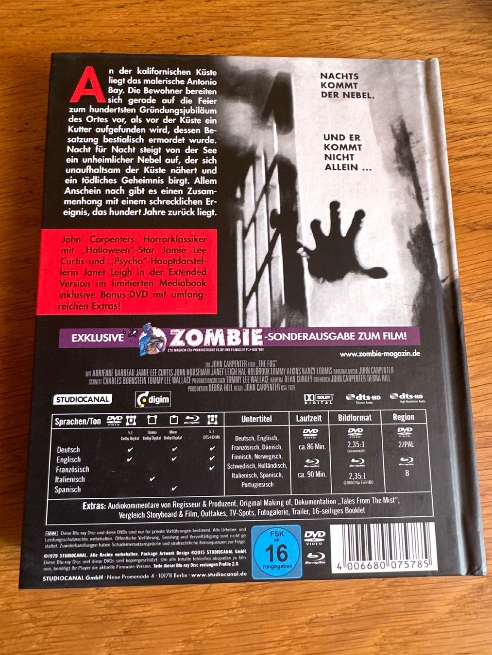 Tutti i DVDs: The Fog Mediabook 3 disc – Usato da Benken ZH venduto da Audi-erich 1