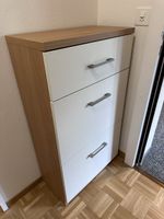 Schuhschrank 3 Klappen weiss/Holzoptik guter Zustand
