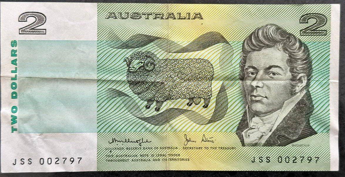 Banconote: Seltene Australien 2 Dollar Banknote – Usato da Beringen venduto da Mantafisch1