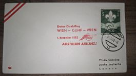 Erster direkt Flug Wien - Genf - Wien 01.11.1962