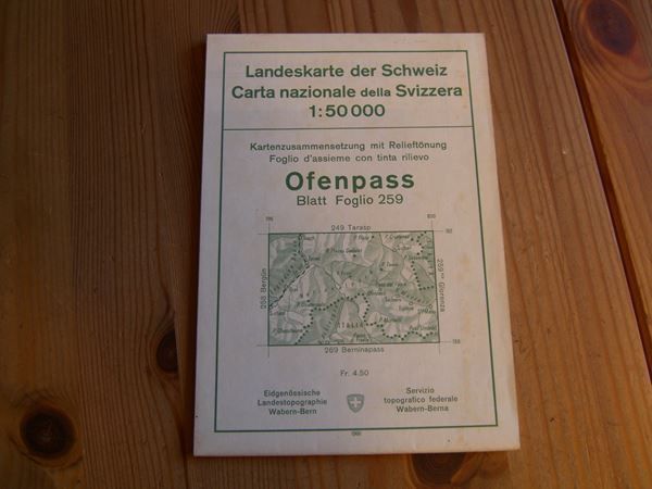 Cartine & Atlanti: Antike Karte,"Ofenpass" v.1966,1: 50 000 – Usato da Winterthur venduto da Gaia