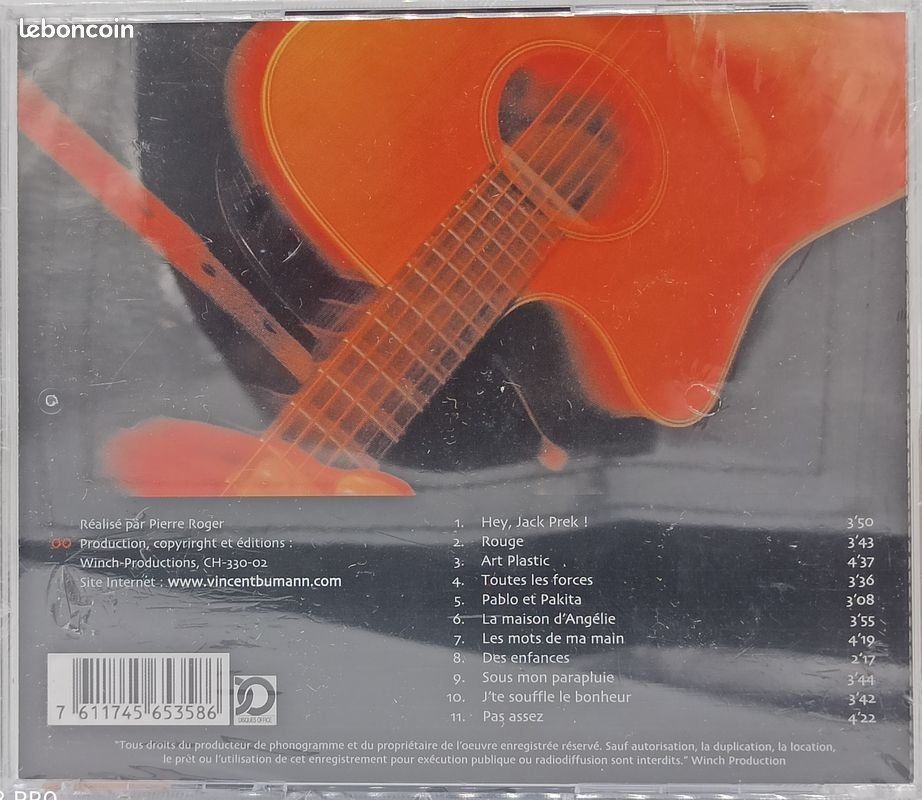 CD: CD VINCENT BUMANN - CHANSONS - SUISSE- VALAIS – Usato da PORRENTRTUY venduto da RABAIS_SPORT 1