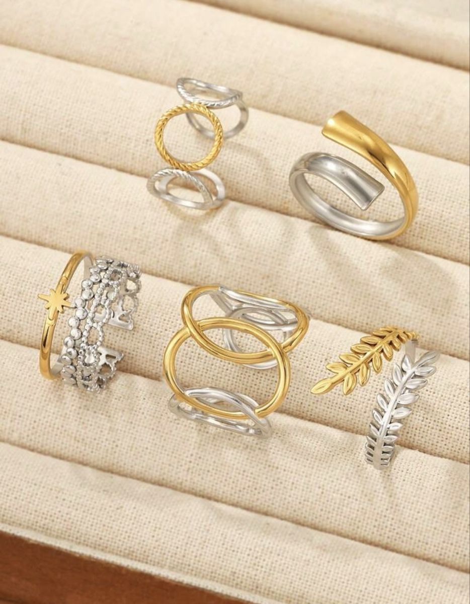 Ringe: Set de 5 bagues en acier inoxydable  – Neu und originalverpackt aus Châtel-St-Denis von Montclair_Swiss 1