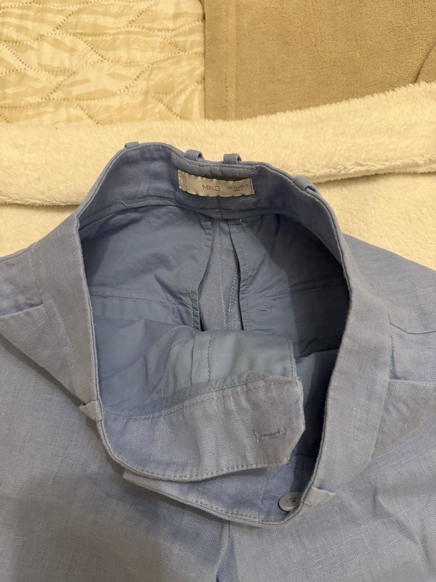 Mango Pantaloni: Blaue Mango Leinenhose – Nuovo (secondo la descrizione) da St. Moritz venduto da ari_9fcv 2