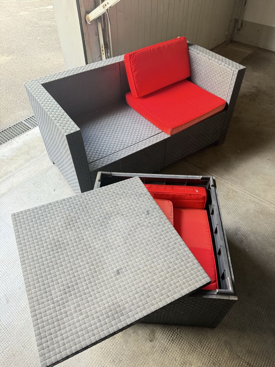 Poltrone: Gartenlounger mit Tisch Anthrazit – Usato da Allschwil venduto da B.Bivona 1